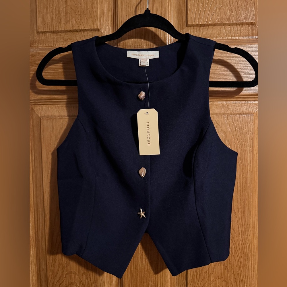 Monteau Dark Blue and Gold Vest
